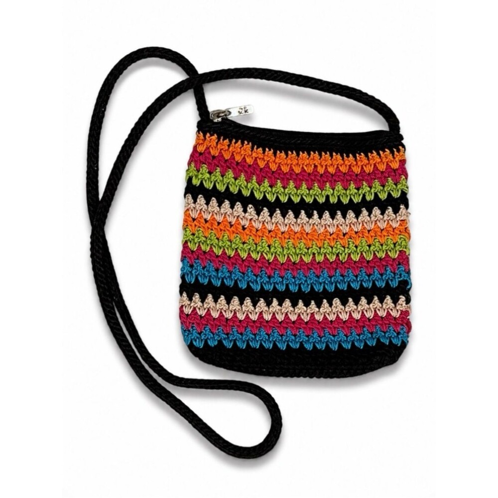 The Sak Multi Colored Striped Boho Crossbody Bag